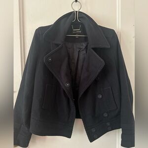 Club Monaco Navy Blue Classic Double Breasted Winter Pea Coat Jacket Size M